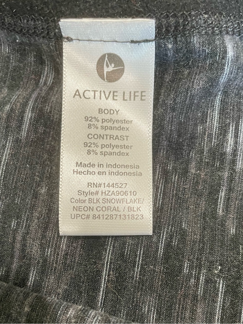 Active Life Black Heather Pullover with hot pink accents - Picture 5 of 5